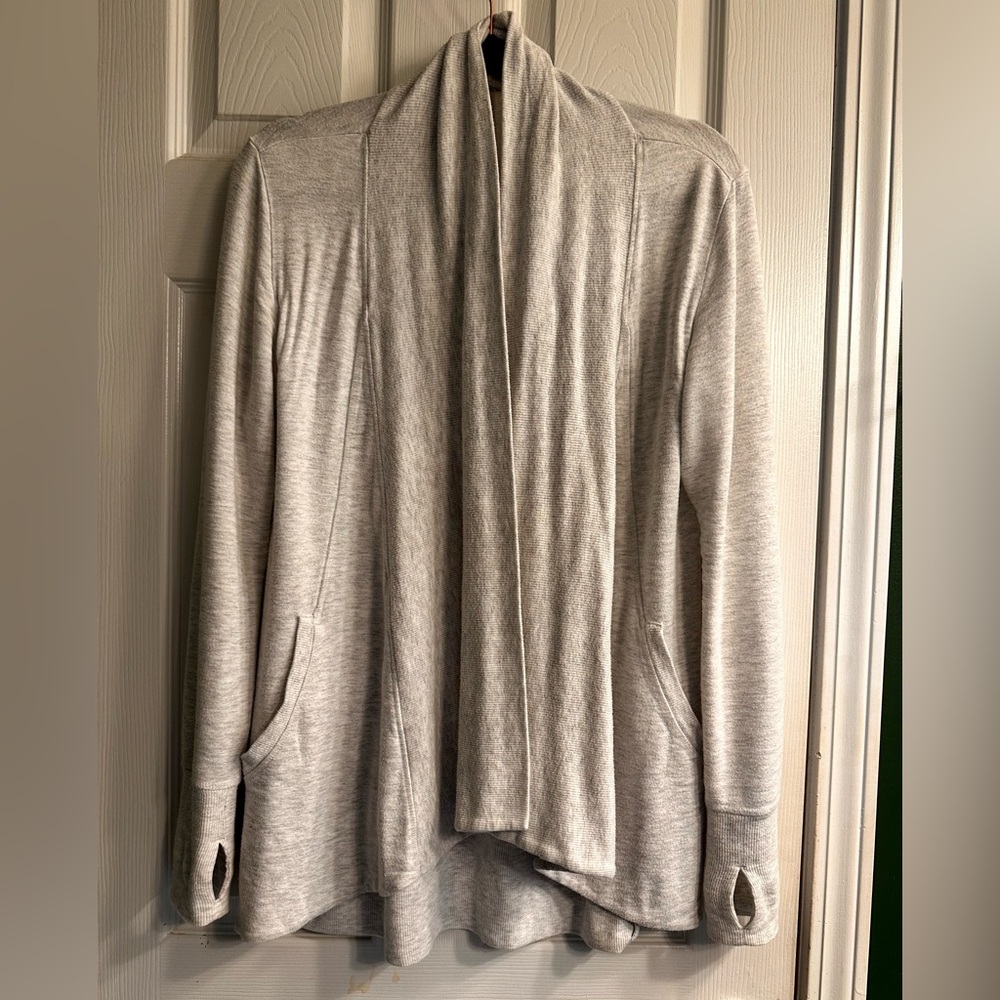 Athleta Light Gray Oversize Cardigan with Thumb Holes